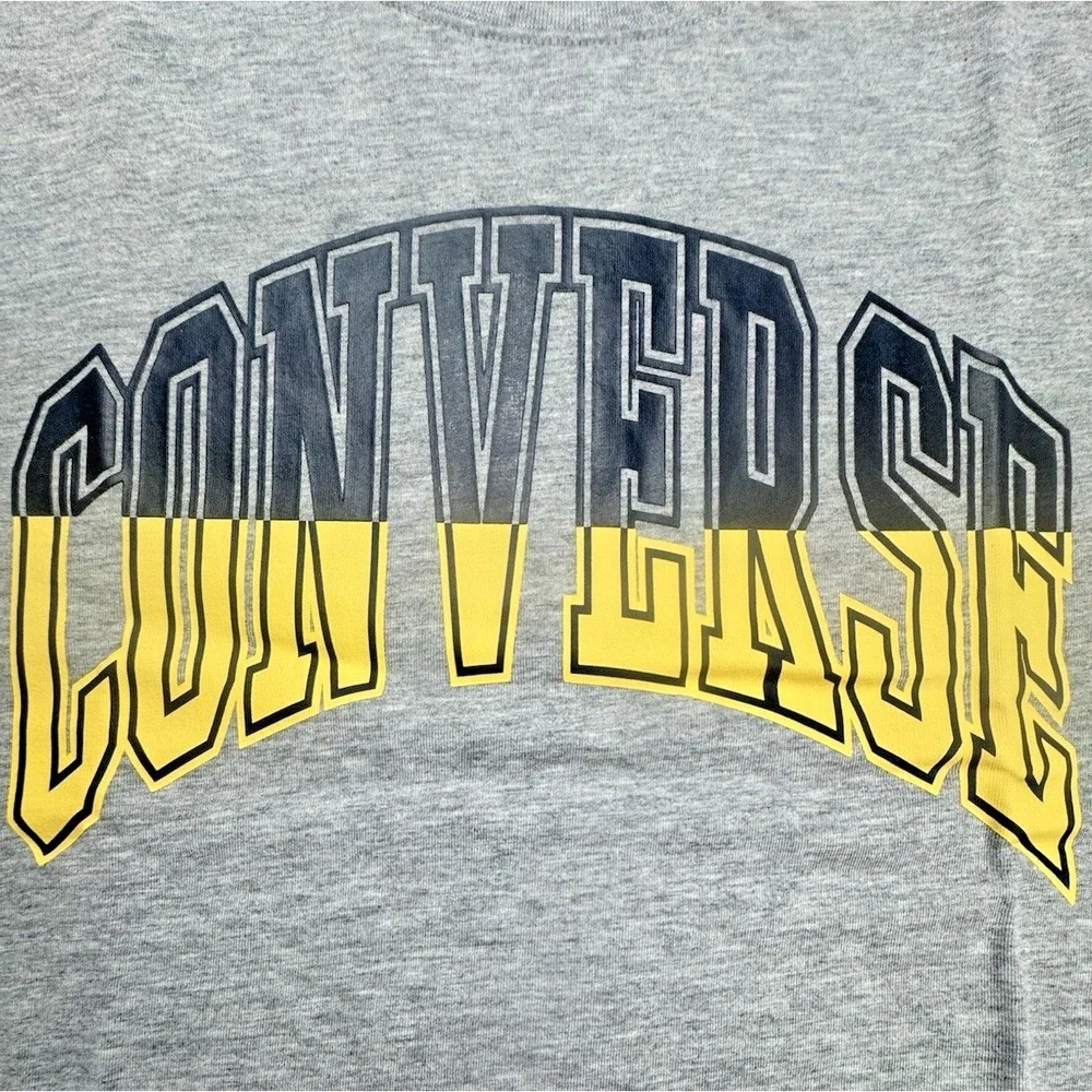Converse Boys Collegiate Splice Two‑Tone Vinyl Logo Tee Dark‎ Grey Heather L
